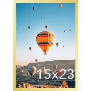 JCJMY 15x23 Picture Frame Gold for Poster Photo Picture, Horizontal and Vertical Formats for Wall Hanging, 15 x 23 Wall Gallery Poster Photo Frame for 15 by 23 Photos Posters, Gold