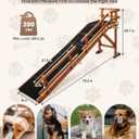 Wooden Dog Ramp for High Bed, 73.2" Long Pet Ramp with Foldable Side Rails