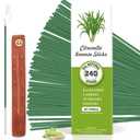 Citronella Incense Sticks, 240 Count Lemongrass Insens Sticks with Insens Holder for Home Indoors Outdoor Garden Patio Camping