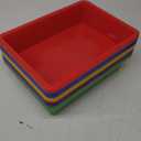 Hoteam 10 Pcs Flat Storage Organizer Tray Bin Letter Size Paper Tray for Classroom Plastic Stackable File Organizer for School Office Teacher Book Organization Multicolor, 13.78 x 9.84 x 3.15 Inch
