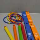 Ring Toss Game for Kids, Indoor & Outdoor Game for Family and Adults with 5 Poles, 2 Bases and 16 Rings in 4 Colors, Soft Foam Toy for Kids Backyard Ring Toss Fun (BLUE & ORANGE)