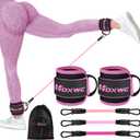 HOXWC Ankle Resistance Bands with Cuffs, Ankle Bands for Working Out, Ankle Resistance Band for Leg, Booty Workout Equipment for Kickbacks Hip Fitness Training, Exercise Bands for Butt Lift Women (1-pink)