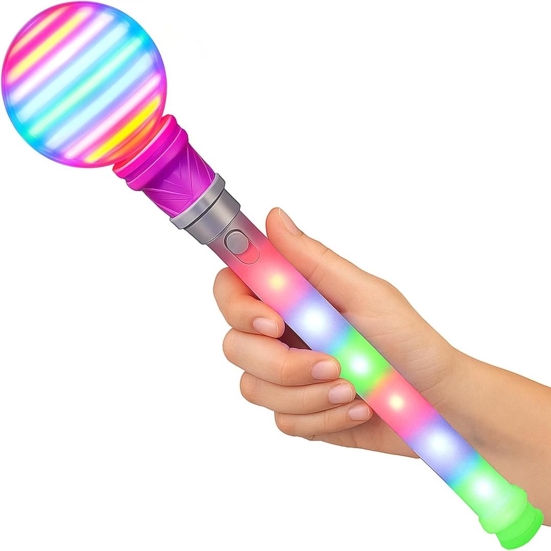 ArtCreativity Light Up Wand for Kids, 14-Inch LED Spinning Toy Wand with Batteries Included, Fun Light Up Wand Toy for Boys and Girls, Perfect Party Favor, Birthday (Large)