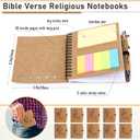 Watersay 40 Pcs Christian Women Gifts Bulk Bible Notebook with Sticky Notes Prayer Journal Religious Notepads Pen Church Gift for Women Men Fathers Day Sunday School (Aesthetic Line Page Style)
