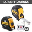 Mr. Pen- Retractable Tape Measure 25 ft, Yellow, Easy Read, Steel Retractable Measuring Tape with Fractions, Ideal for Construction & DIY Projects