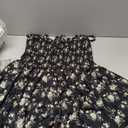 Scarlet Darkness Smocked Floral Sundresses for Women Teens 2026 Summer Flowy Ruffle Mini Dress (Black, L)