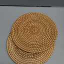 2 Pack Natural Rattan Coasters - Handmade Straw Rattan Coasters, Home Decorative Round Woven Trivet for Teacup, Cup Base Mats (7inch/18cm)