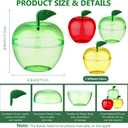 Layhit 30 Pack Large Apple Plastic Containers Teacher Appreciation Gift Candy Box Bulk Mixed Colors Candy Jars with Lids Thank You Gift for Teacher's Day End of Year Party Decor(4.3 x 4.9 Inches)