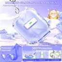 R-fun for AirPods Pro 3 Case, Transparent Non-Yellowing with Cleaning Kit & Keychain, Auto Pop-Up Lid Design for AirPods Pro 3rd Generation Case, Compatible with Magsafe, Clear Purple