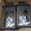 Homemory Solar Lanterns Outdoor Waterproof Hanging with Flickering Flameless Candles, 2 Pack 13'' Garden Outdoor Lantern Decorative for Patio Front Porch Backyard Balcony Cabin Outside Table(Black)