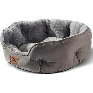 Asvin Small Dog Bed for Small Dogs, Cat Beds for Indoor Cats, Pet Bed for Puppy and Kitty, Extra Soft & Machine Washable with Anti-Slip & Water-Resistant Oxford Bottom, Grey, 20 inches, Small (Pack of 1)