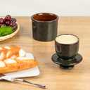 Porcelain Butter Keeper Crock - Ceramic Butter Dish with Water Line for Countertop, Keep Butter Fresh (Greenish Brown)