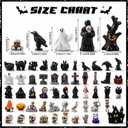 DIYDEC 60pcs Halloween Resin Miniatures Mini Resin Ghost Skull Figures to Hide Toys Tiny Little Small Figurines Bulk for Halloween Craft Party Favors Bag Fillers Garden Dollhouse Decor