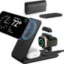 ESR for 3 in 1 Magsafe Charger, Travel Charger Stand Made for Apple Watch Certified, Foldable Charging Station Compatible with Magsafe and iPhone 17e/17/16/15/14/13/12, AirPods 4/3/Pro, Black