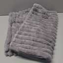 DEELAND Pack of 2,Double-Sided Faux Fur Plush Decorative Throw Pillow Covers Fuzzy Striped Soft Pillowcase Cushion Covers for Sofa Couch Bedroom (Dark Grey)