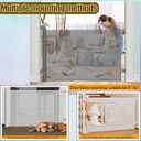 Retractable Baby Gates for Stairs Doorways Hallways, Soft Mesh Safety Retractable Dog Gate for Pet, Indoor Or Outdoor Use, Easy Installation,33.6" Tall,Expands to 55" Wide,White