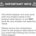 HumanCentric VESA Mount Adapter Compatible with Ultrathin Dell Monitors, VESA Monitor Bracket, VESA Adapter for Dell S2419HM, S2719DM and S2719DC Monitors, Does not fit Dell S2319H, S2419H, S2719H