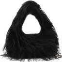 Womens Fluffy Faux Fur Tote Bag Feather Evening Bags Clutch Purses Shoulder Crossbody Bag