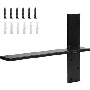 1 Pack Free Hanging T Shelf Bracket, Solid Heavy Duty Steel T Shelf Bracket with Screws, Floating Shelf Brackets, Granite Countertop Support Brackets,Powder Coated, DIY Projects (18 Inch)