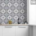 The Tiles Plaza Encaustic Peel and Stick Backsplash, Blue and White Patterned Vintage Stick on Tile, Stone Composite Self-Adhesive Wall Tile Sticker for Kitchen Bathroom Fireplace Stairs, 10 Sheets