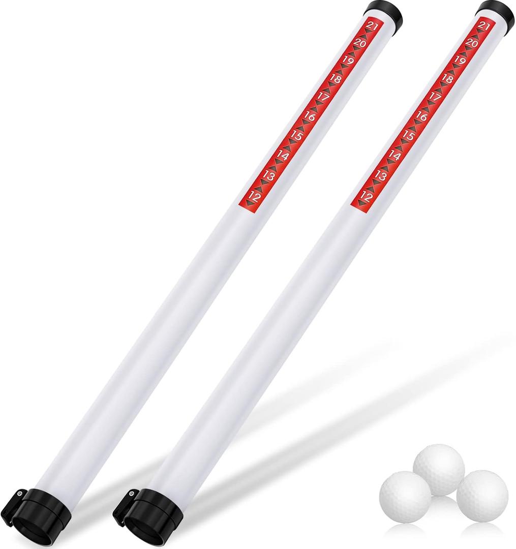Deekin 2 Pieces Golf Ball Picker Plastic Clear Golf Ball Retriever Collector Golf Ball Pickup Tool Shag Tube (Black)