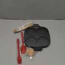 Egg Pan, Egg Frying Pan with Lid Nonstick 4 Cups Pancake Pan Fried Egg Pan for Breakfast - Black