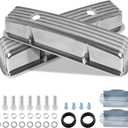 Aluminum Tall Valve Covers for 1958-1986 Chevy SBC 283 302 305 327 350 383 400 Engine Small Block Polished Valve Covers - Silver