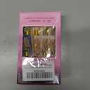 3 x Long Press on Nails Square - Gold Fake Nails with Butterfly Charms Design - Glitter Full Cover Stick on False Nails - for Women 24 Pcs (Standard)