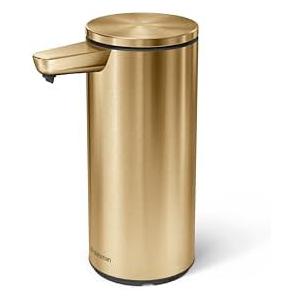simplehuman 9 oz. Touch-Free Automatic Rechargeable Sensor Pump, Brass Stainless Steel 