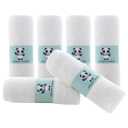 HIPHOP PANDA Baby Washcloths, Rayon Made from Bamboo - 2 Layer Ultra Soft Absorbent Newborn Bath Face Towel - Reusable Baby Wipes for Delicate Skin - White, 6 Pack