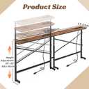 2-Pack Narrow Console Table with 2 Power Outlets & USB-C & USB, 78.8" Narrow Sofa Table with Adjustable Height 25"-32", 5.9" Skinny Behind Couch Table with Storage for Living Room, Entryway, Brown