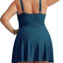 Hanna Nikole Women One Piece Swimsuit Plus Size Swim Dress Tummy Control Push Up Bathing Suit Twist Ruched Flowy Swimwear