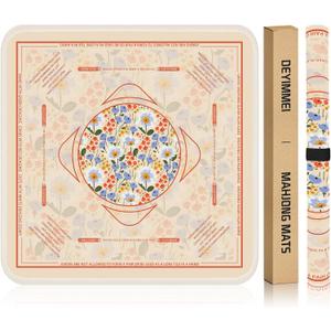 Deyimmei Neoprene Mahjong Mat for Table 31.5"x31.5" - Non-Slip, Noise Reduction Cover with Storage Pockets, American Rules & Crease-Free Rolled Shipping (Pastel Bouquet), 31.5" x 31.5" x 0.08"