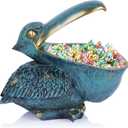 Pelican Key Holder Statues,Fun Animal Hippo Candy Dish,Candy Dish for Office Desk Unique,Modern Key Holder for Pelican Figurine,Suitability Desk candy bowl and Entry Table Decor Items((Green