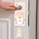 Wooden Tooth Fairy Door Hanger Sign with Keepsake Bottle Coins Pouch, Tooth Fairy Tooth Holder Encouraging Gift for Lost Teeth Boy Girl(Pink)