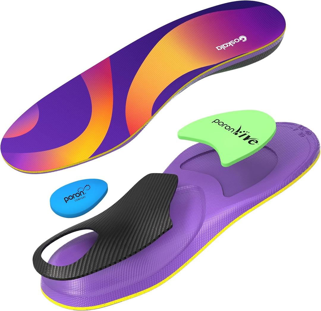 Plantar Fasciitis Insoles Athletic Arch Support Inserts Women Men, Shock Absorption, Shoe Inserts for Plantar Fasciitis, Flat Feet, Running, Basketball and Other Athletic (Purple)