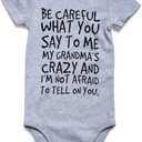 Loveternal Neutral Baby Girls Boys Cotton Romper Cute Saying Newborn Clothes 0-12 Months (Gray)