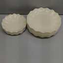 LIYH 50 Pcs Beige Plastic Plates Reusable Unbreakable Dinner Plates Scalloped Plastic Plate Dishwasher Safe Ivory Plate Sets Perfect for Parties Birthday Picnics BPA Free (25Guests)