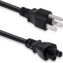 2 x 6ft 3 Prong AC Laptop Power Cord for Computers, TV, Monitors, Compatible with Samsung, LG, Dell, HP, Acer, Asus, NEMA 5-15P to C5 Power Cable