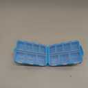 New Foldable & Double Protection Portable Weekly Pill Organizer 2 Times A Day with Etched Labels, AM PM 7 Day Week Medicine Box, Daily Travel Pill Case Holder Dispenser for Vitamin, Supplement - Blue