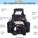 ECWKVN Car Front & Back Seat Organizer with Dedicated Tablet/Laptop Compartment, Passenger Seat File Storage with Cup Holder, Adjustable Backrest, and Padded Shoulder Strap