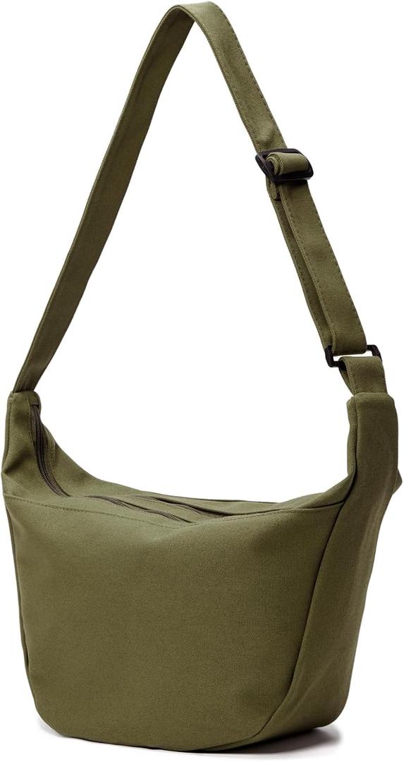 Canvas Messenger Crossbody Hobo Bag Crescent Trendy Shoulder Tote Purse Women Men Casual Dumpling Sling Bag