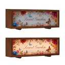 Artin-X Seasonal Decor Night Light Wood Light Box Christmas 3D Table Lamp with Interchangeable Acrylic Pattern Slides, Holiday Decor Shadow Box Gifts for Mom Dad Friends, Pack of 1 