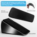 Strongest Heavy Duty Door Stoppers - Tall Door Stop Wedge Large Door Stoppers for Bottom of Door, Tall up to 2.6 in Doorstop Zinc Alloy and Silicone Made Suits Any Heavy Door Any Smooth Floor(2black)