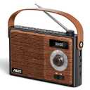 AM FM Radio Portable Retro Bluetooth Speaker Support USB/TF/AUX Player, Vintage Wireless Radio with Digital Display , Retro Radios Battery Powered or Plug in Wall for Home Office Outdoor, Gift