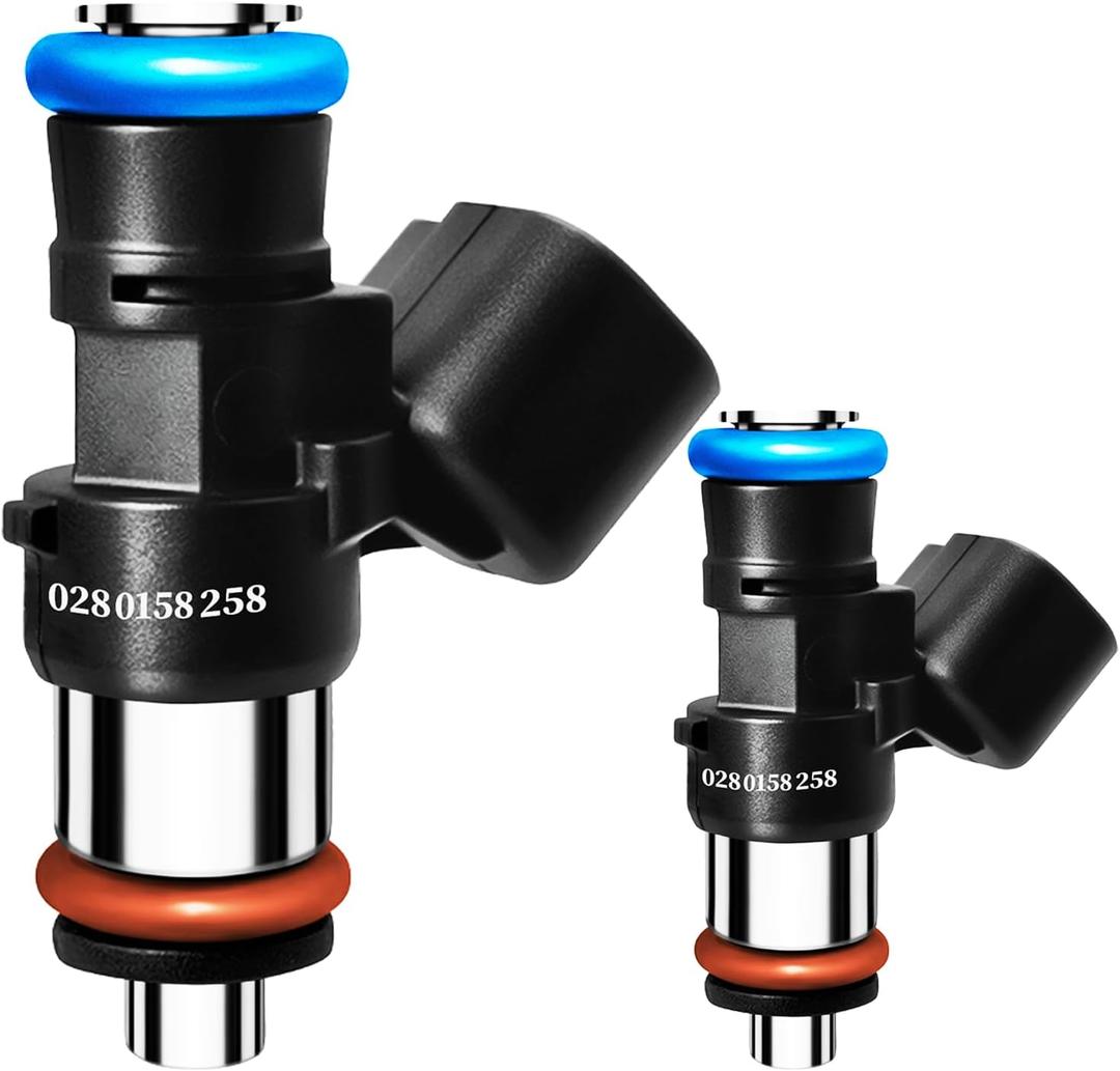 Upgraded 4 Holes 0280158258 Fuel Injectors Fits for Polaris: RZR 4 900/570 2011-2019, ACE570/900 2016-2019, Ranger Crew 570/900/XP 570 2014-2019, Sportsman 450/570 2014-2019, OEM # 2521068 (2 Pcs)