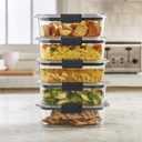 Rubbermaid Brilliance Tritan Plastic Food Storage Containers BPA Free Airtight Lids Ideal for Lunch Meal Prep & Leftovers Set of 5 (3.2 Cup)