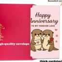 3 x Cute Otter Anniversary Card to Husband Wife Couple | Happy Anniversary Decorations Gifts for Women Men Him Her Pink Otter Half Card (HA05)