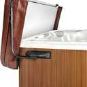 Spa Cover Lifts - Pivot Top Mount Spa & Hot Tub Cover Lift Removal System Reinforced Brackets with 3 Hook Towel Rack Fits Most Spas & Hot Tubs