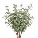 VGIA 6 Pcs 27" Eucalyptus Stems Greenery Stems Eucalyptus Leaf Spray in Green Silk Plastic Plants Floral Artificial Plants for Home Party Wedding Decoration